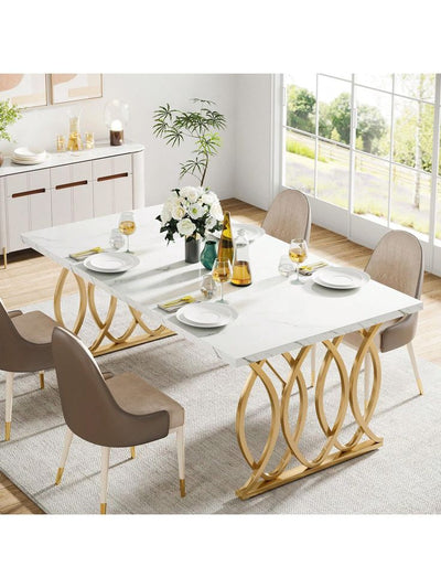 Marble and Gold Dining Table 🍽️